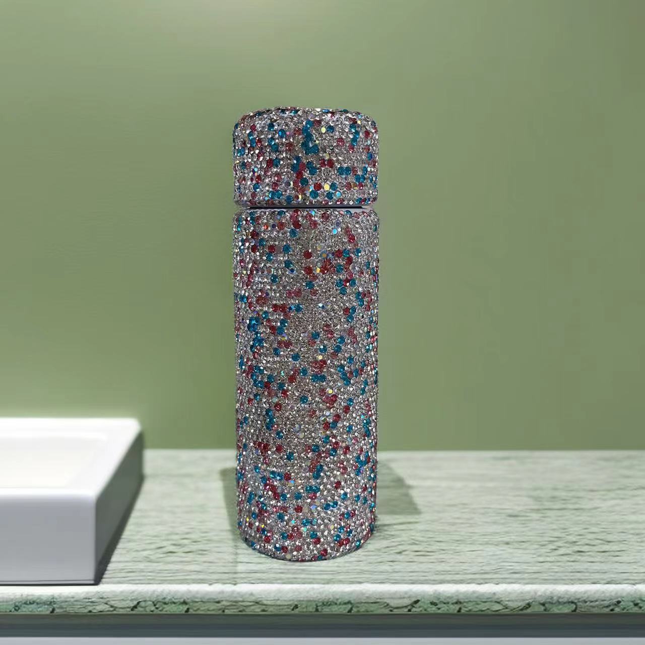 Wholesale 304 stainless steel mini diamond straight cup pocket thermos cup portable and compact